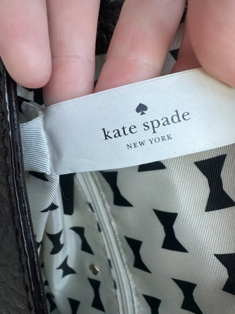 Kate Spade Grove Court Leslie Bag Purse Black Brown Crossbody Satchel Leather